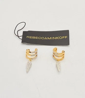 NWOT Rebecca Minkoff Cuff Earrings No Piercing Clip On Ear Clips -  Gold Tone - Image 1 of 4