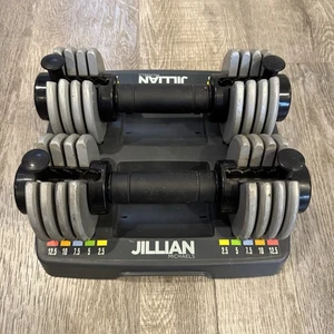 Jillian Michael Adjustable Dumbbell Set Tray 2.5-12.5lb Weight Quick Change - Picture 1 of 3