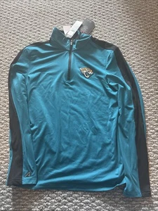 Antigua Jacksonville Jaguars 1/4 Zip Pullover Mens Small Teal NFL Team Apparel - Picture 1 of 5