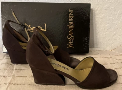 YSL Yves Saint Laurent Viva Cafe Arianna Brown Made in Italy Women's Sz 7.5 M - Image 1 of 4