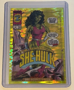 2024 SHE HULK UD MARVEL MASTERPIECES 92 PLATINUM VARIANT SEISMIC GOLD #d 90/92* - Picture 1 of 2