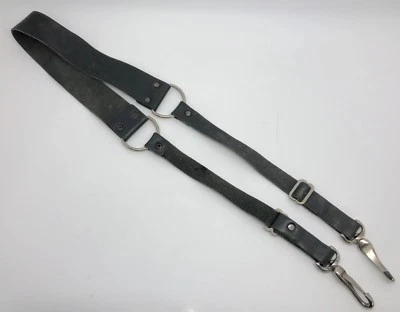 CORREA PARA CUELLO CÁMARA de cuero negro vintage con clips metálicos; ajustable (RF925) Foto 1 de 4