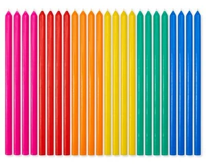 Birthday Candles Long Thin Multicolored 24count - Picture 1 of 5