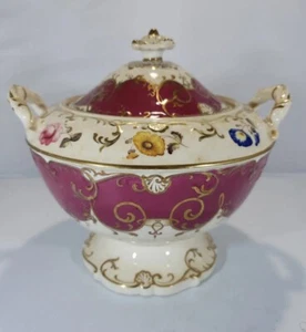 H.R Daniel seltene antike Zuckerdose mit Deckel aus Porzellan um 1830 #5044 - Bild 1 von 20