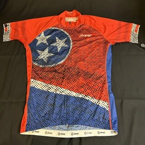 ZOOT Women's XL Cycling Jersey Ironman TN Flag Tri Star Bike Shirt Top Red New - Picture 1 of 12