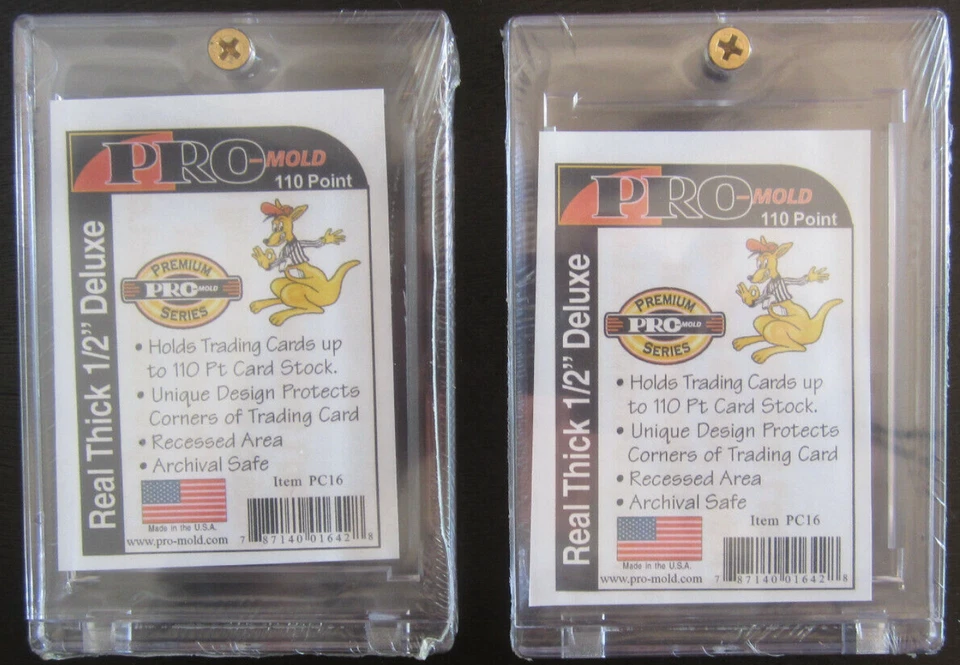 2 Count Pro-Mold # PC16 1 Screw Memorabilia Card Holder 110 pt, 1/2'' Deluxe New - Image 1 of 1