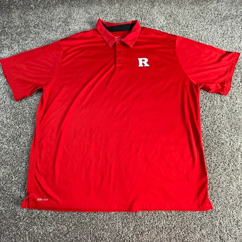 Rutgers Scarlet Knights Polo Shirt Adult 3XL XXXL Red College Football Nike Mens Cover