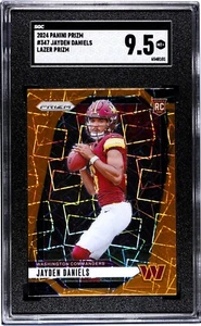 2024 Panini Prizm Jayden Daniels Orange Lazer ROOKIE SGC 9.5 - Picture 1 of 2