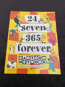 CARTOON NETWORK 1995 ad Hanna Barbera, Bugs Bunny Jetsons "24 Seven 365 Forever" - Picture 1 of 1