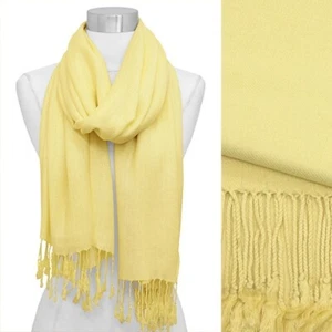 Pashmina maciza para dama amarillo claro - Imagen 1 de 2