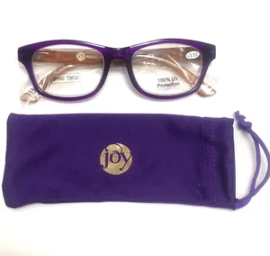 Occhiali da lettura Joy Mangano viola lente tempio a molla +3,50 - 9C - Foto 1 di 9
