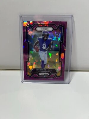 2023 Panini Prizm Football - Purple Cracked Ice Rookie Jordan Addison /225 - Image 1 of 2