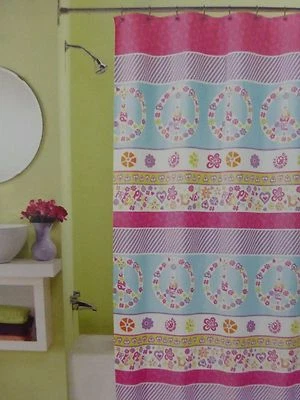 Cortina de chuveiro Peri Home Peace tecido 70 x 72 nova na embalagem - Imagem 1 de 4