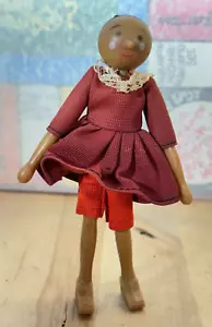 Bambola Shackman Pinocchio, vintage, 5,25", firmata a piedi - Foto 1 di 9