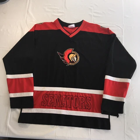 Ottawa Senators NHL Jersey Youth Size XL Red Black Embroidered Logo Sportswear Cover