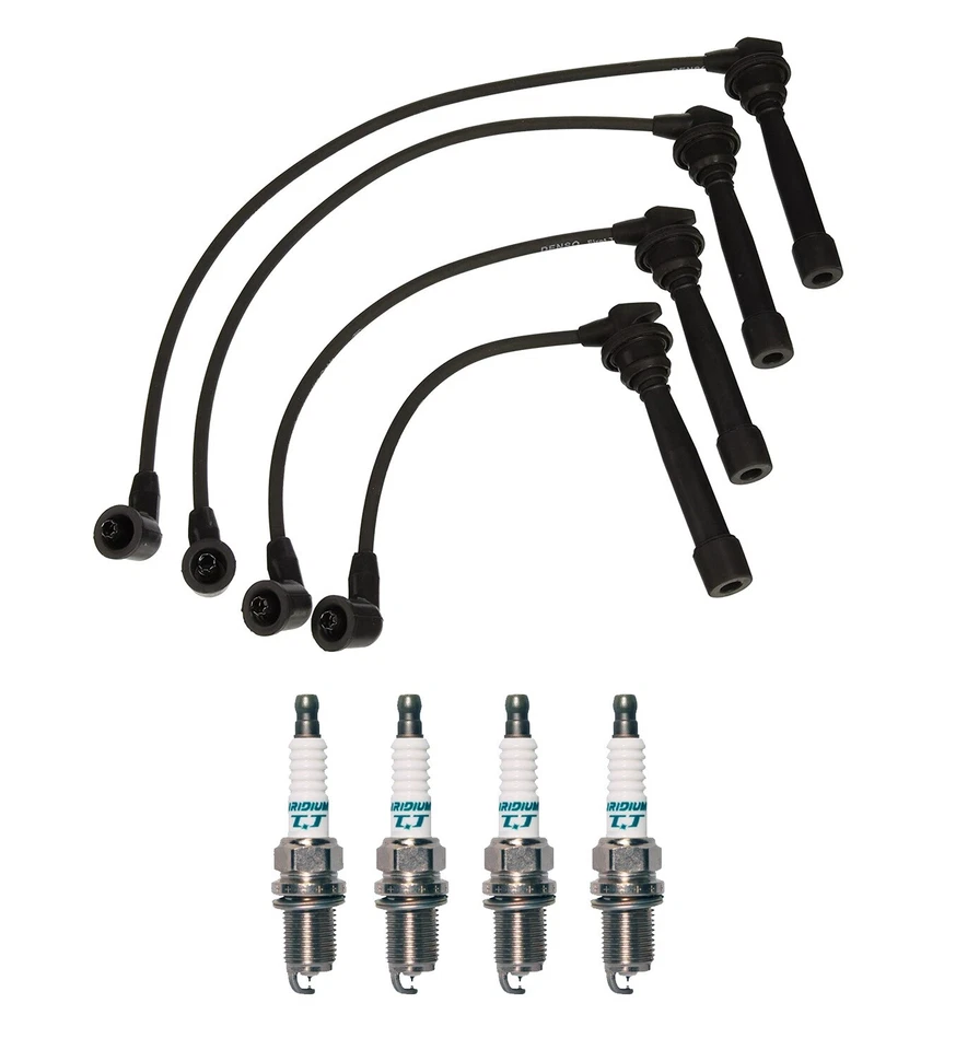 Juego de cables Denso 7 mm y 4 bujías de iridio TT 0,04 kit para Hyundai Accent 1,6 L4 Foto 1 de 1