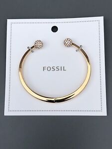 Fossil Womens Gold Tone Hinged Bangle