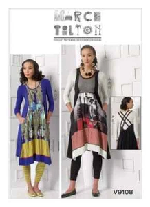 Vogue Sewing Pattern 9108 Misses 16-26 Dress with Shaped Hem Top and Leggings - Picture 1 of 8