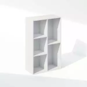 5-Cube Reversible Open Shelf Multipurpose Bookcase, Storage Organizer, White - Picture 1 of 4