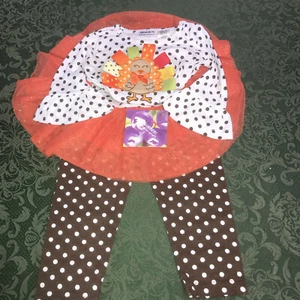 NWT Blueberi boulevard turkey 2t christmas thanksgiving tutu twirl dress outfit - Picture 1 of 7