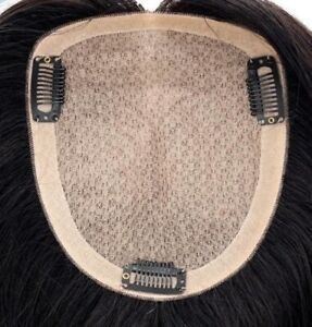 Double Drawn Silk Top Human Hair Topper Toupee Soft Thin Piece for Women 6"~16"