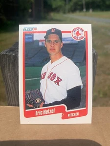1990 Fleer Baseball Card Boston Red Sox Eric Hetzel - Picture 1 of 2
