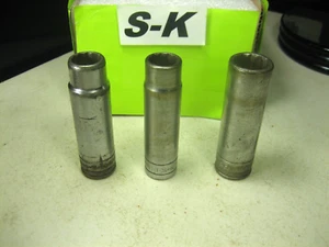S-K (3 PZ) 9/16", 5/8", 11/16" 12 punti 1/2" unità prese DEEP USA - Foto 1 di 7