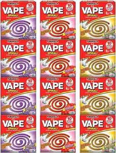 120 Spirali Vape Profumazioni Assortite 12 CONFEZIONI DA 10 SPIRALI anti zanzare - Foto 1 di 1