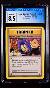 Here Comes Team Rocket! Secret Rare 113/108 XY Evolutions NM/Mint CGC 8.5 2016 - Picture 1 of 5