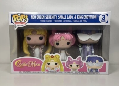 Funko Pop Anime Sailor Moon Neo Queen Serenity, Small Lady and King Endymion 3Pk - Image 1 of 4