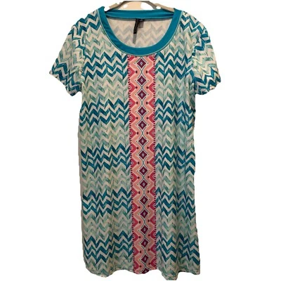 Vestido Aqua Et Sol Mujer Talla XL Azul Verde Blanco Rosa UPF 50 Cubre Foto 1 de 4