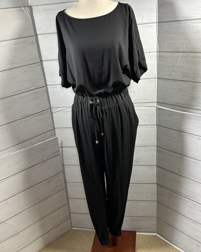 Tuta nera Michael Kors donna con cordini manica corta taglia small $130