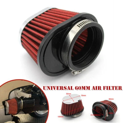 Filtro de aire modificado 60 mm ATV bicicleta carburador cápsula limpiador tubo de admisión elíptico Foto 1 de 4