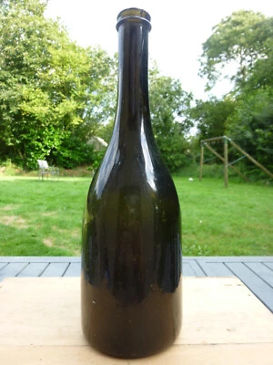 RARE belle bouteille conique ancienne verre soufflé antique glass bottle pontil - Photo 1/4