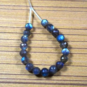 5-6MM Natural Beautiful Fire Labradorite Faceted Round Gemstone Beads 4" Strand - Picture 1 of 7