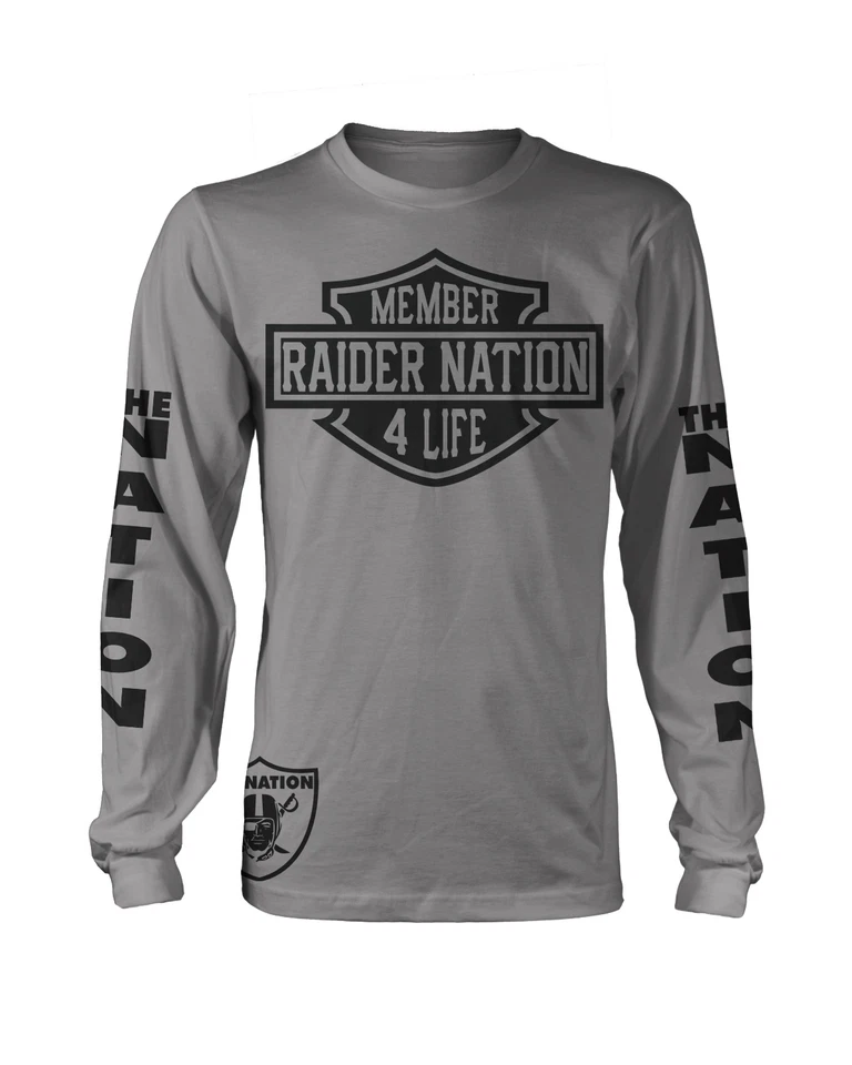 Raiders Raider Member Nation 4 Life Long Sleeve T-Shirt (New) Oakland Edition - Image 1 of 1