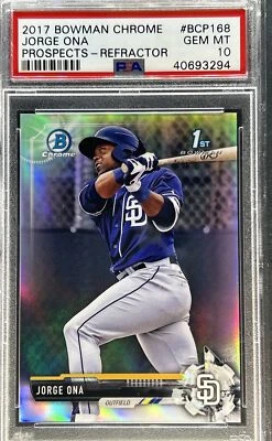 2017 Bowman Chrome  **  JORGE ONA  **  Blue Refractor BCP168 1st RC 💎 PSA 10 💎 - Image 1 of 4
