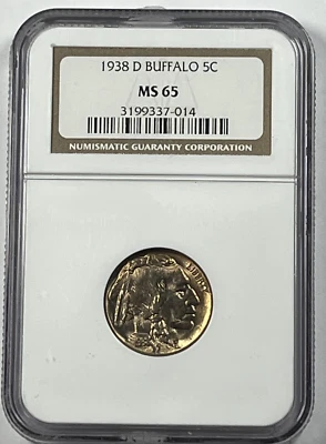 1938-D Buffalo Nickel : NGC MS65 - Image 1 of 4