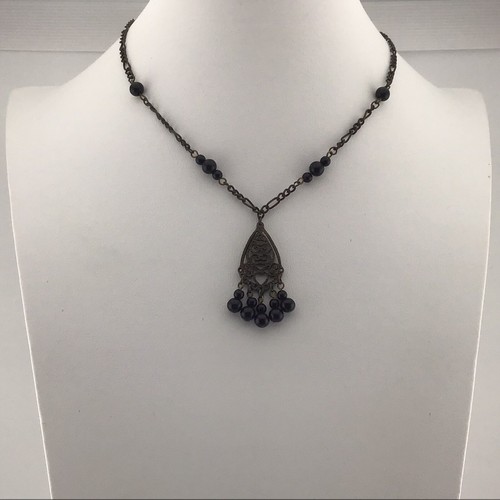 VETEMENTS Collana catena nera perline delicata tendenza moda gotica VSCO ragazza semplice