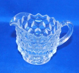 Fostoria American Creamer Retro Cubist Clear Glass Serveware - Picture 1 of 4