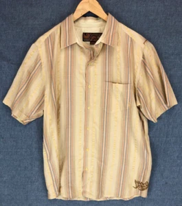 Prana Shirt Men's L Short Sleeve Button Up Club Cocktail Casual Party Lounge - Picture 1 of 8