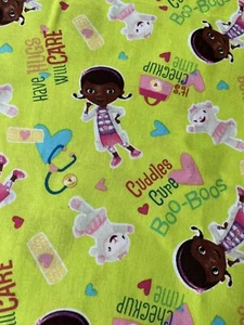 Disney Doc McStuffins Fabric Cuddles Cure Boo Boos 100% Cotton Fabric 27"x43" - Picture 1 of 7