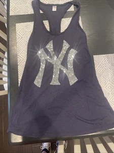 New York Yankee Pink Tank Top With Sequins - Picture 1 of 9