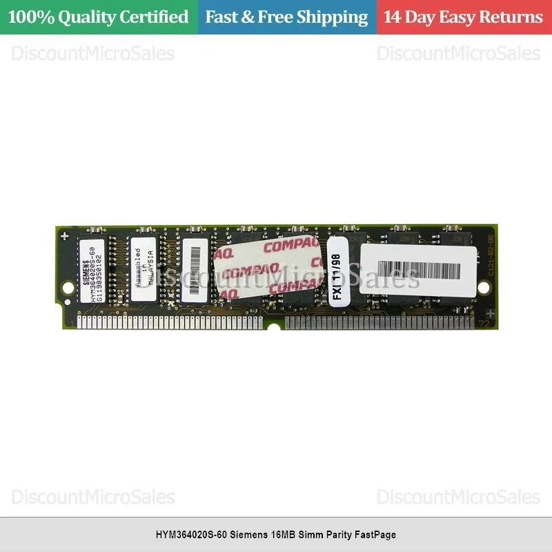 HYM364020S-60 Siemens 16MB Simm Parity FastPage - Image 1 of 1