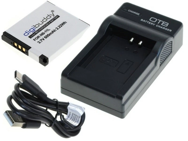 OTB + DIGIBUDDY Original Digibuddy Akku + OTB Akkuladestation Ladegerät für Canon NB-11L