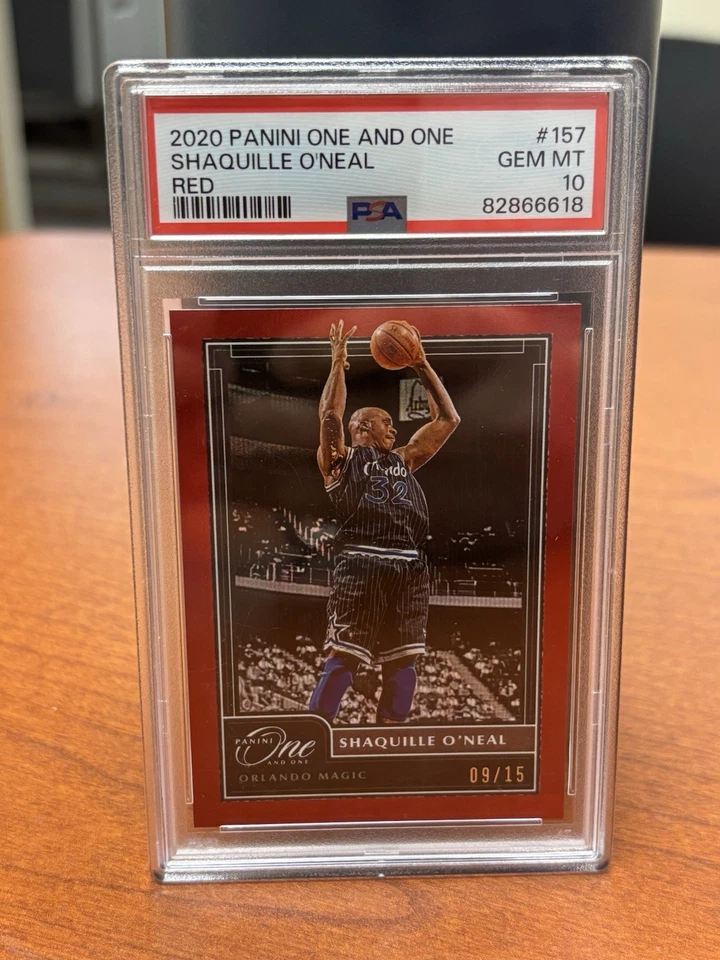 2020-21 Panini One and One Legends Shaquille O'Neal #157 Red /15 PSA 10 POP 1 - Image 1 of 1