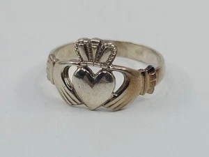 FAC signierter Claddagh irisches Herz Sterlingsilber Freundschaftsring Größe 11,5 Irland - Bild 1 von 4