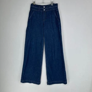 PAIGE Harper Jeans Damen Größe 26 dunkle Waschung weites Bein doppelter Knopf Stretch - Bild 1 von 12