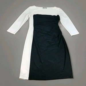 Abito donna Ralph Lauren colorblock manica 3/4 maglia raccolta laterale tg 10 - Foto 1 di 8