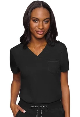 Med Couture Women's V-Neck Scrub Top, Modern Fit Tuck-in Top with Stretchy Ri... - Image 1 of 4